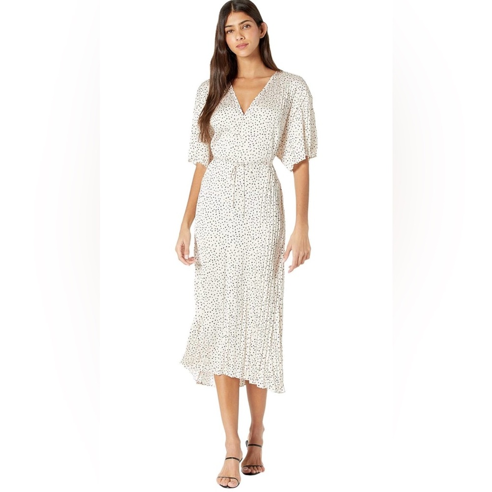 Vince Stone Dot Short Sleeve V-Neck Dress